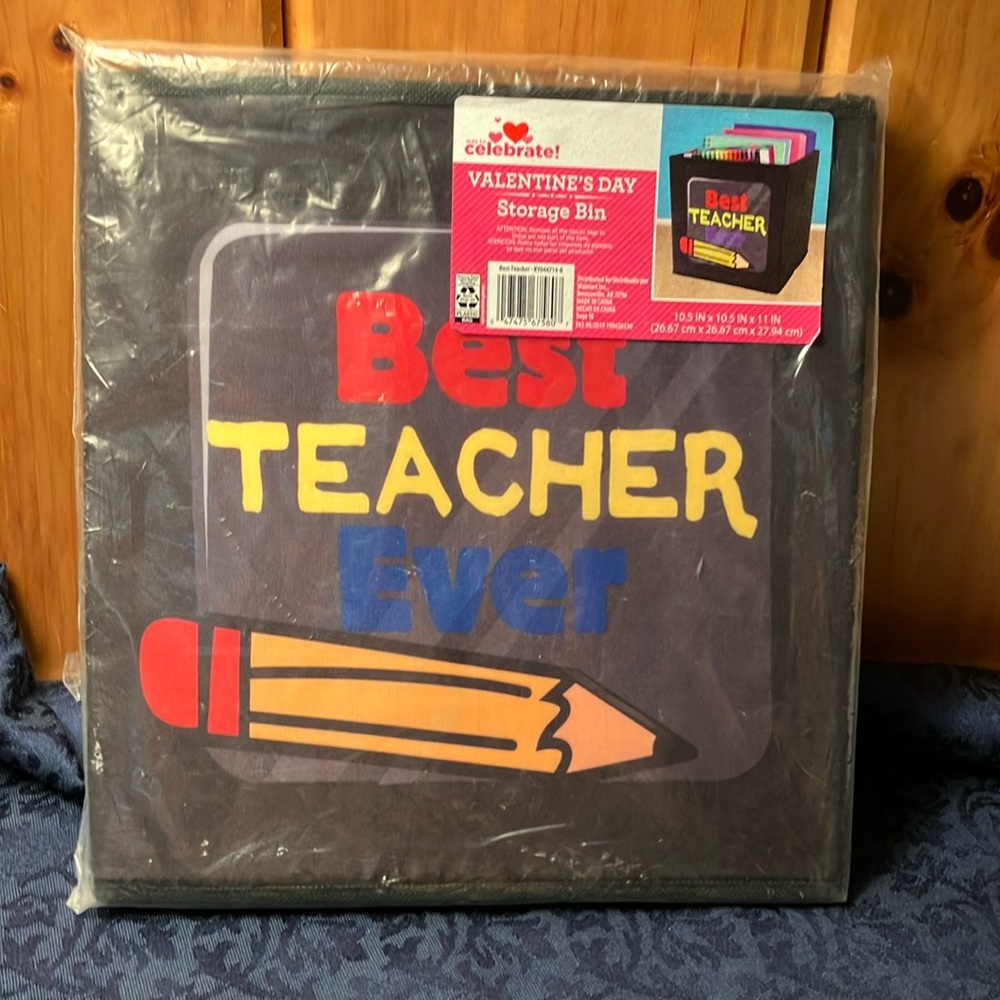 Celebrate Best Teacher Storage Bin